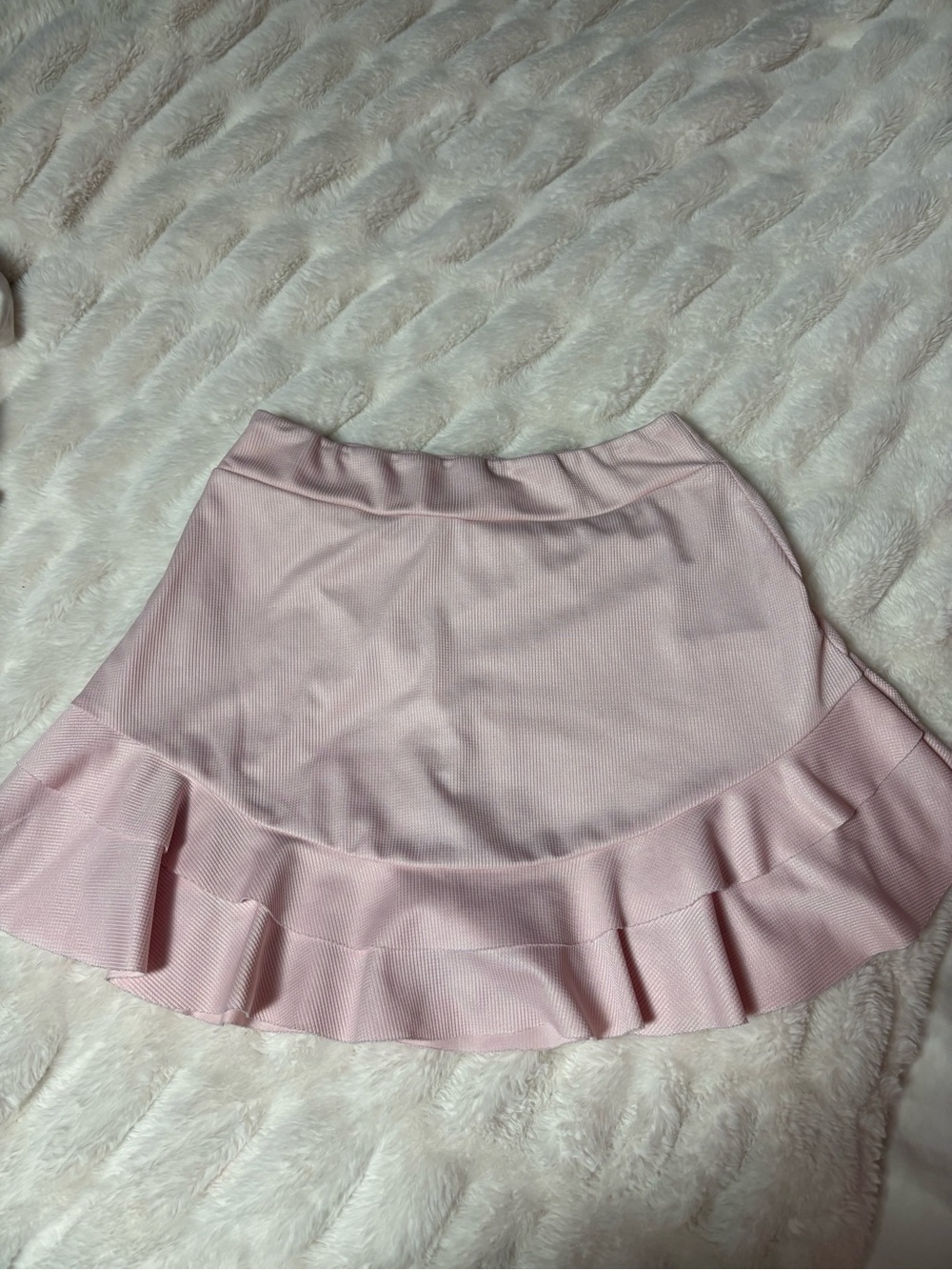 SHEIN Light Pink Ruffle Hem Skater Skirt